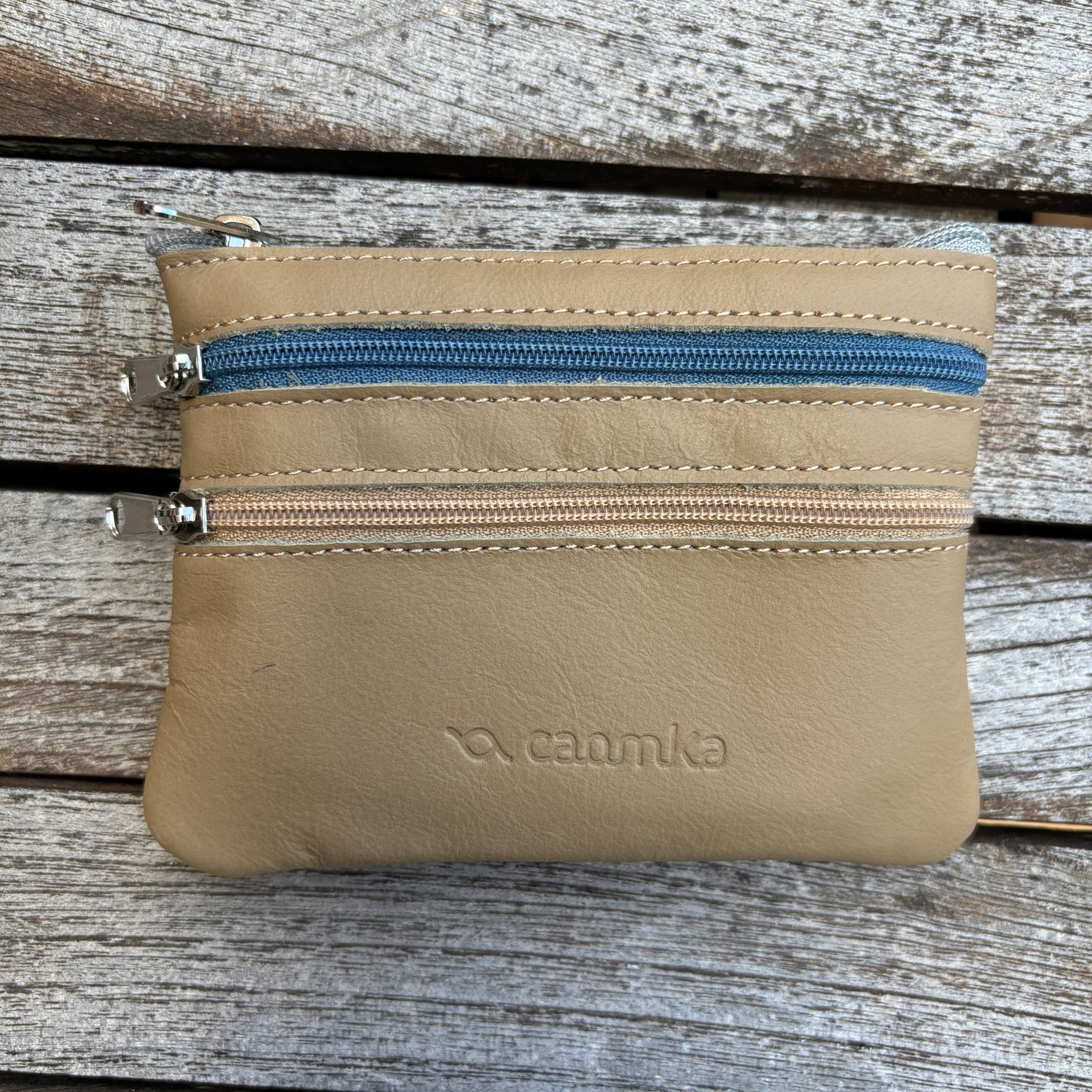 CAOMKA Premium Flat Coin Purse Natürliches BioCuir®-Leder Exklusivstück Nr. 13183
