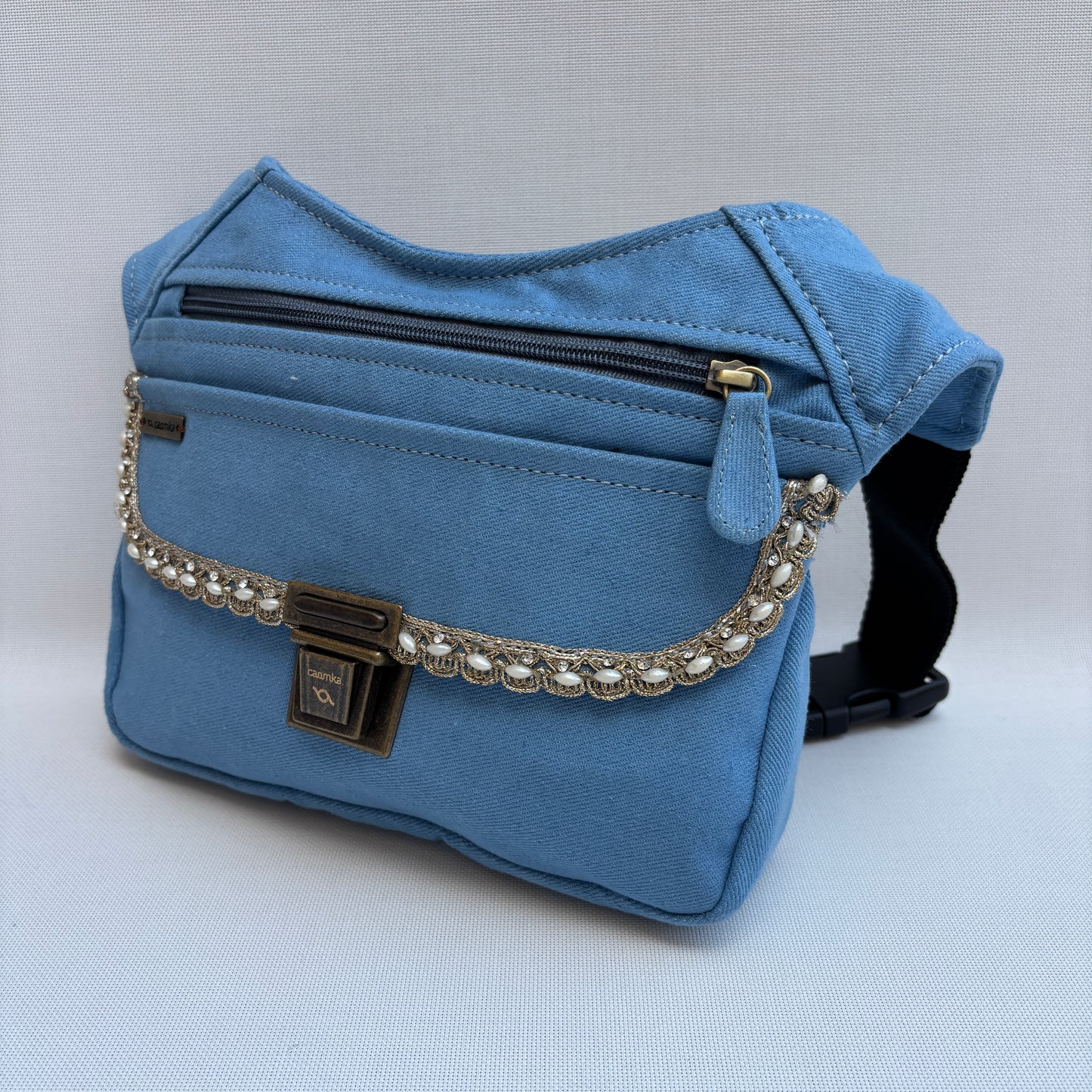 Riñonera "Special Blue Jeans Elegant" + Bolsillo trasero · Pieza Única Núm. 19163