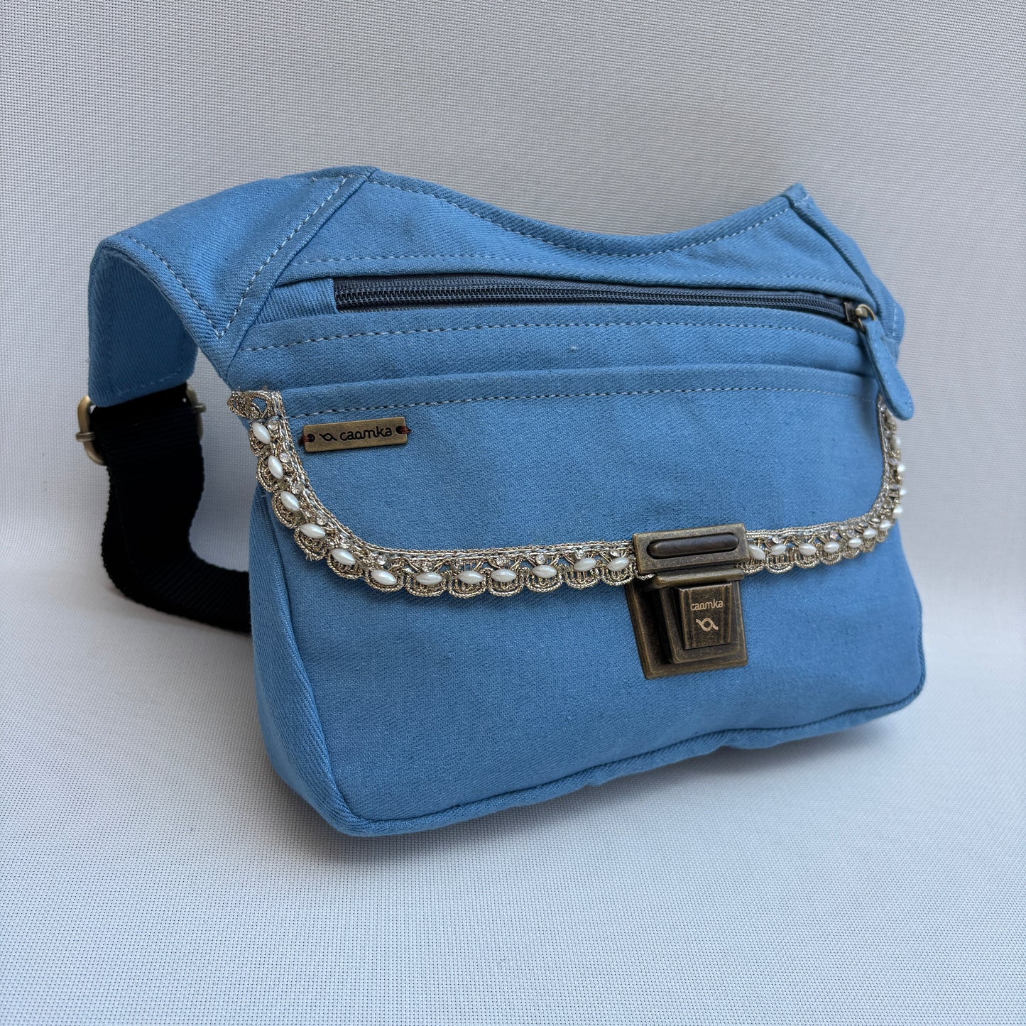 Riñonera "Special Blue Jeans Elegant" + Bolsillo trasero · Pieza Única Núm. 19163