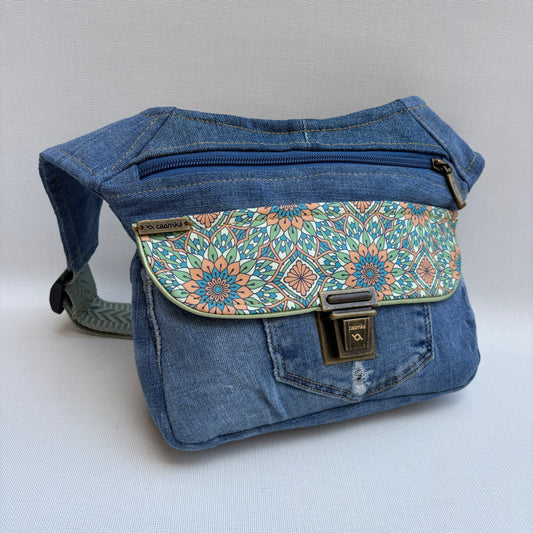 Riñonera "Special ♻️Jeans Recycled ♻️  + Bolsillo trasero con cremallera · Pieza Única Núm. 19276