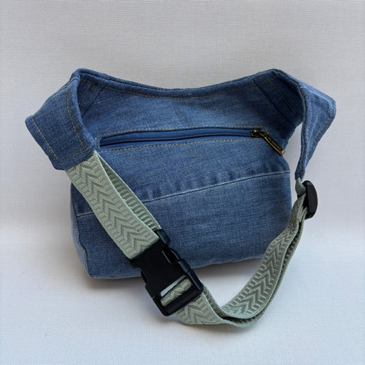 Riñonera "Special ♻️Jeans Recycled ♻️  + Bolsillo trasero con cremallera · Pieza Única Núm. 19276