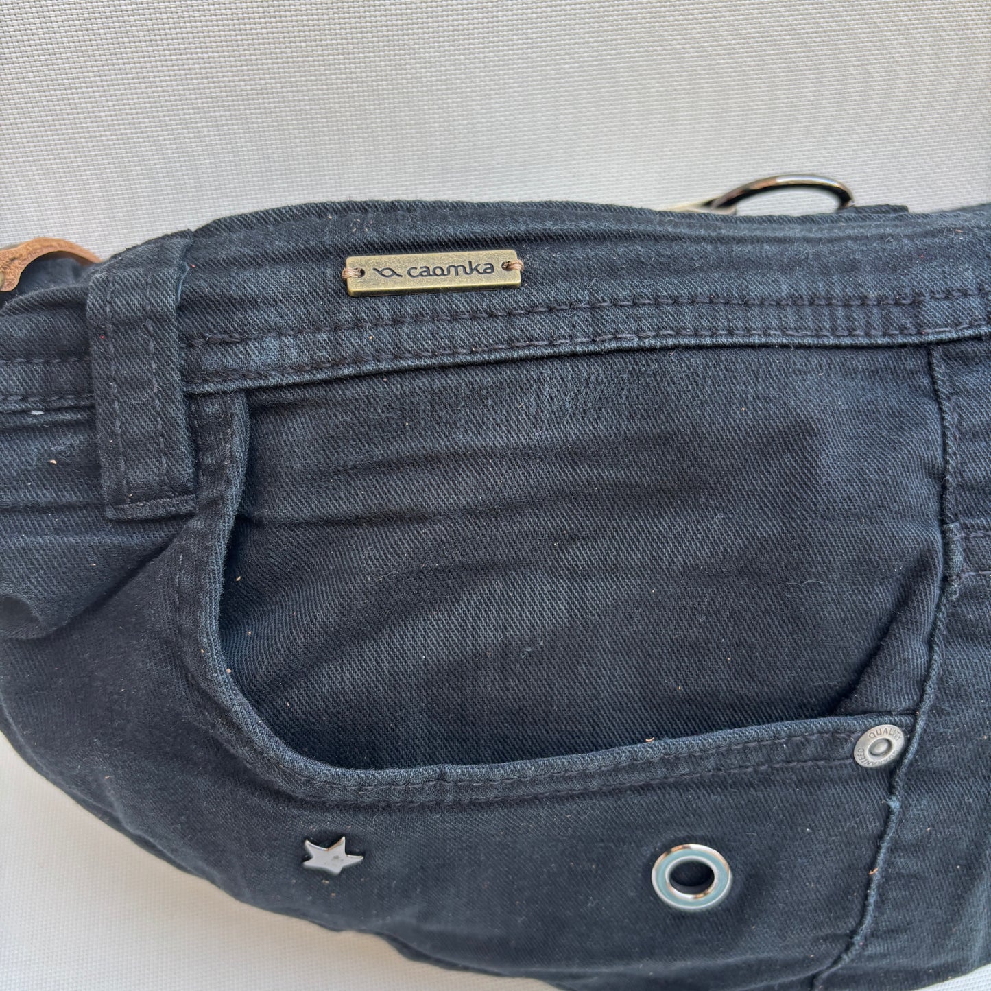 Bolso, bandolera vaquero · Media Luna · ♻️ Jeans Recycled ♻️ · Pieza Única Núm. 17647