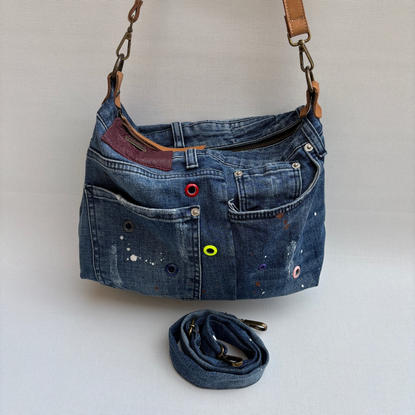 Bolso, bandolera vaquero · Multifunción · ♻️ Jeans Recycled ♻️ · Pieza Única Núm. 17650