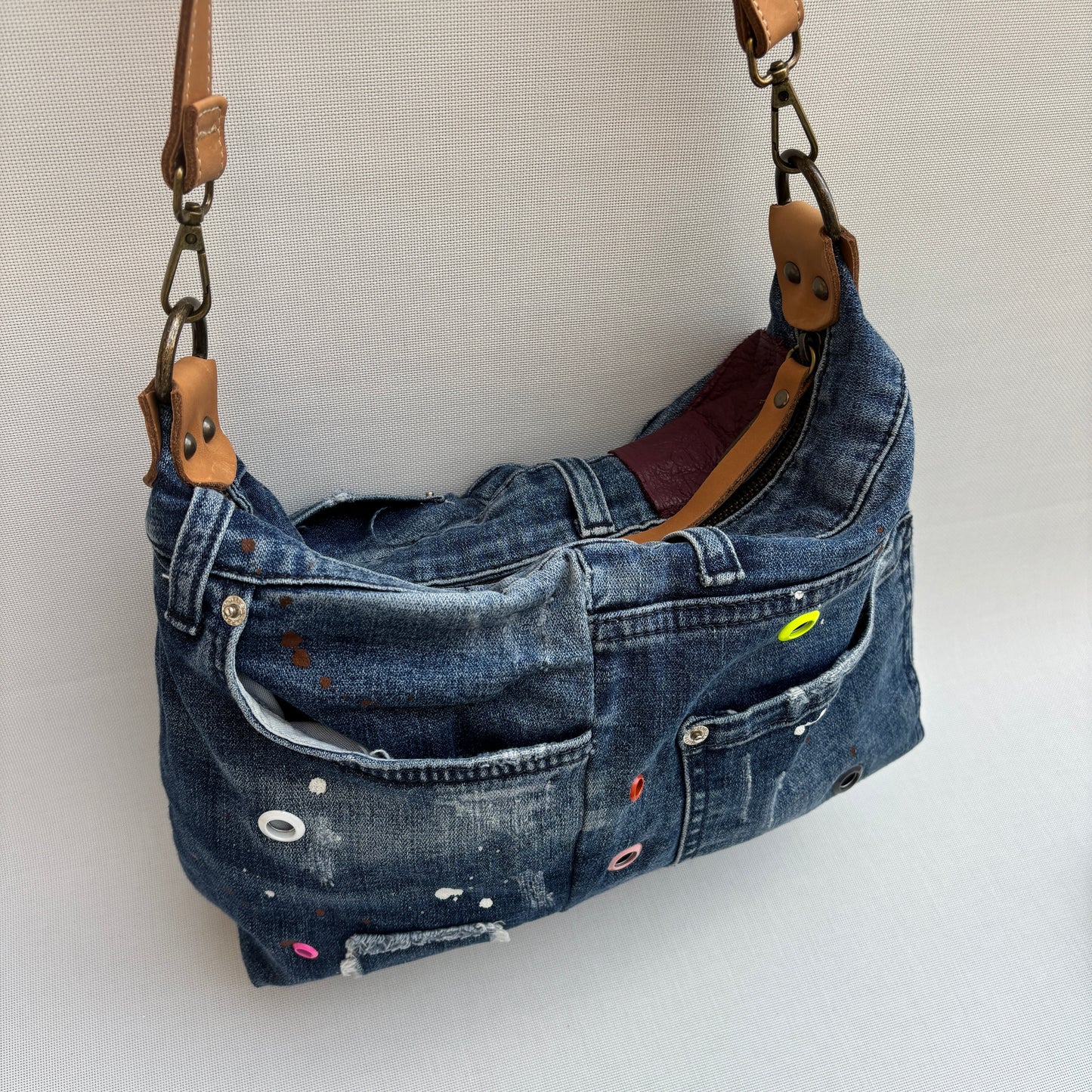 Bolso, bandolera vaquero · Multifunción · ♻️ Jeans Recycled ♻️ · Pieza Única Núm. 17650
