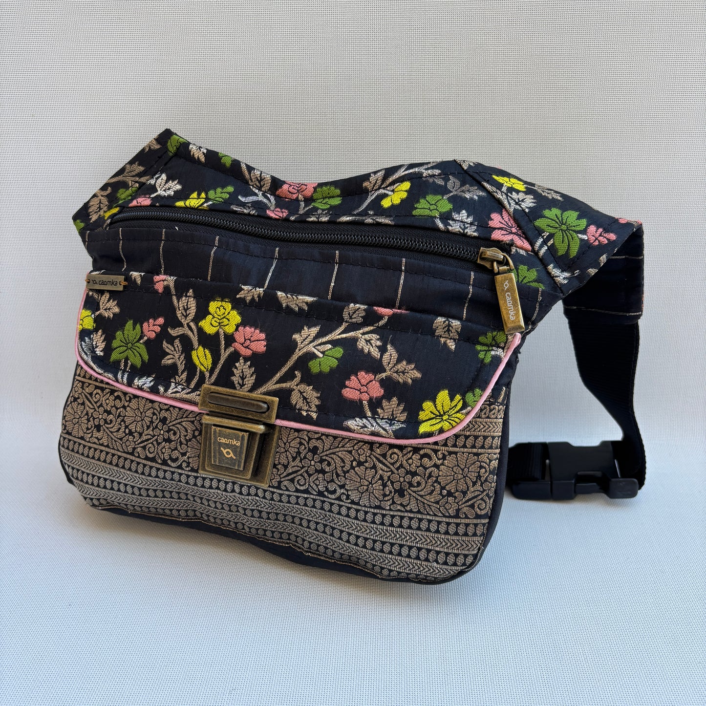 Riñonera "Elegant Luxury India Golden" + Bolsillo trasero · Pieza Única Núm. 19170