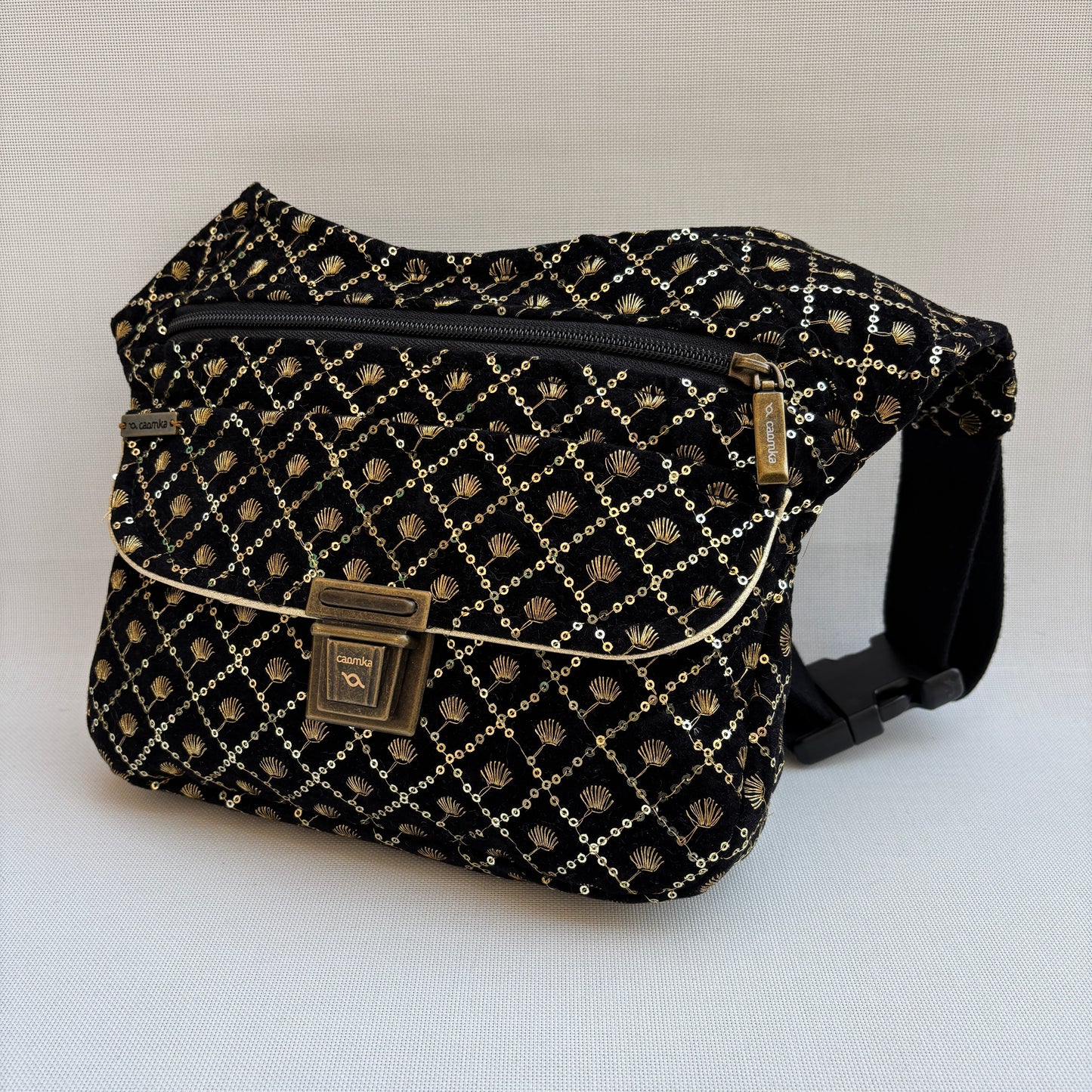 Riñonera "Elegant Luxury India Golden" + Bolsillo trasero · Pieza Única Núm. 18349