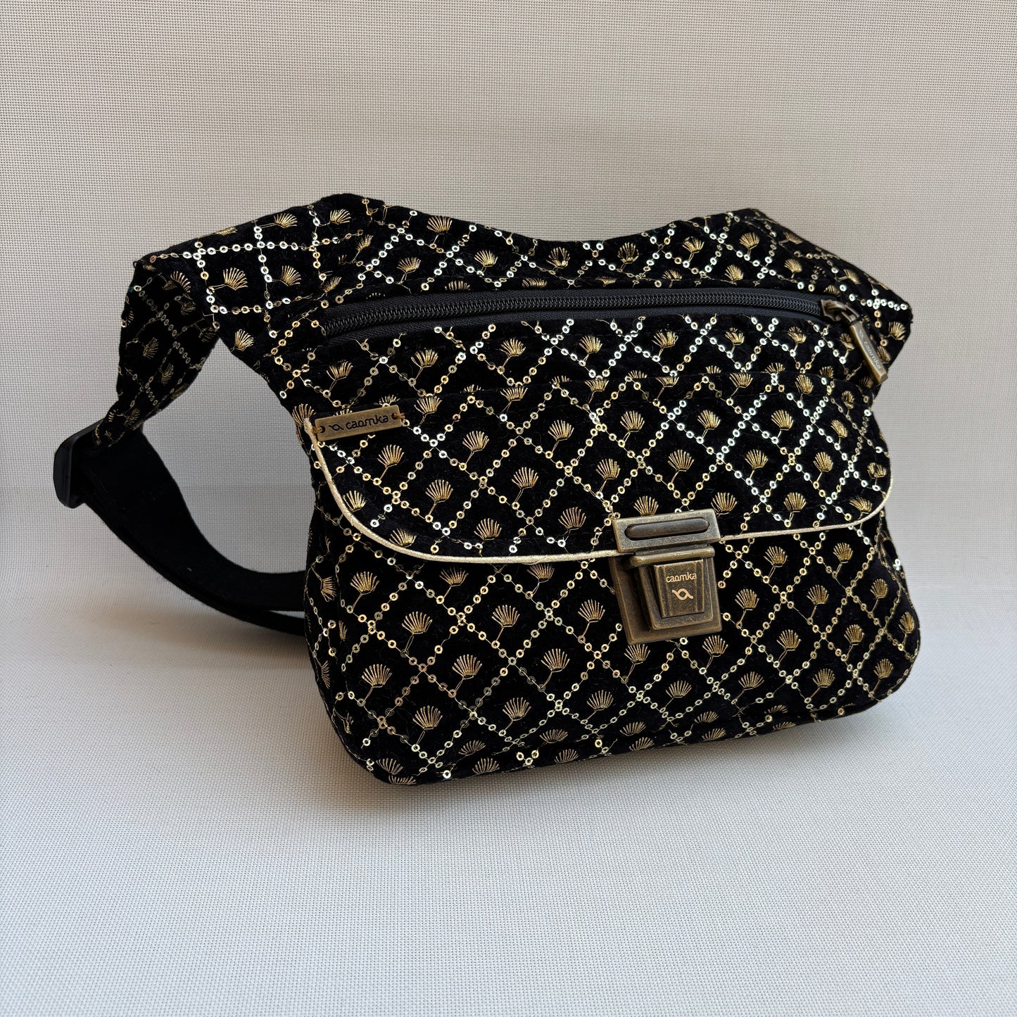 Riñonera "Elegant Luxury India Golden" + Bolsillo trasero · Pieza Única Núm. 18349