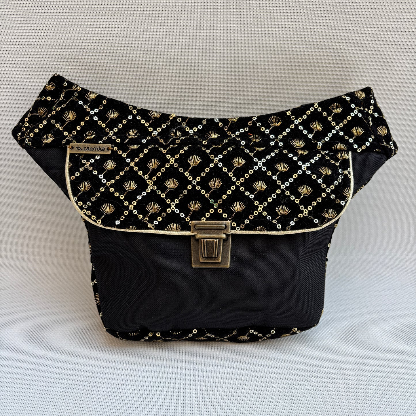 Riñonera Mini "Elegant Luxury India Golden Top" + Bolsillo trasero extra · Pieza Única Núm. 18350