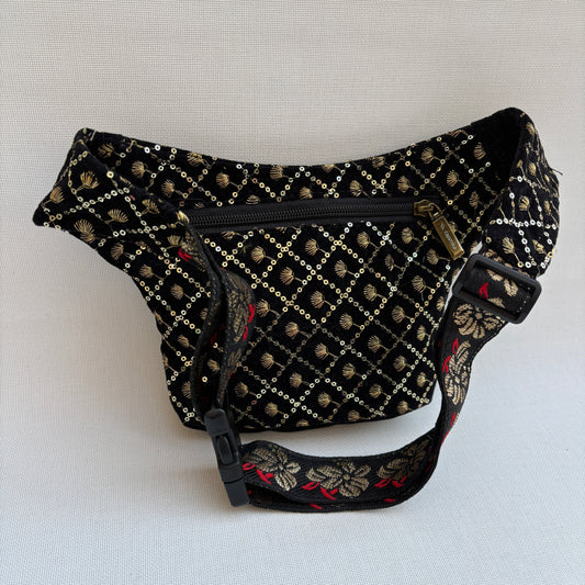 Riñonera Mini "Elegant Luxury India Golden Top" + Bolsillo trasero extra · Pieza Única Núm. 18350