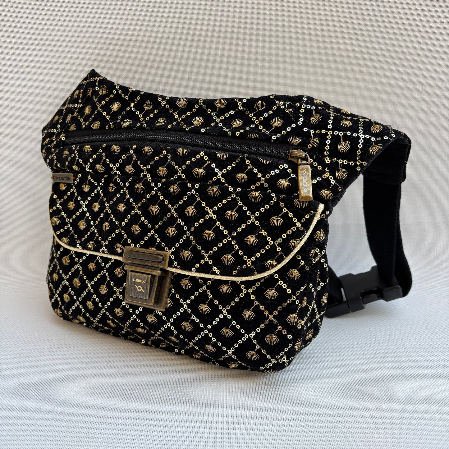 Riñonera "Elegant Luxury India Golden" + Bolsillo trasero · Pieza Única Núm. 18351