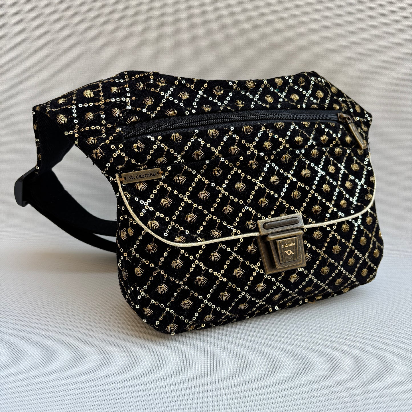 Riñonera "Elegant Luxury India Golden" + Bolsillo trasero · Pieza Única Núm. 18351