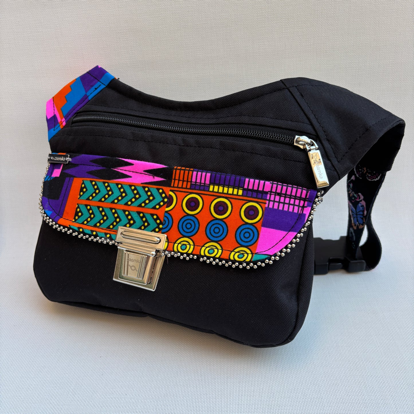 Riñonera "Special Black African Colors Top" + Bolsillo trasero · Impermeable · Pieza Única Núm. 16849