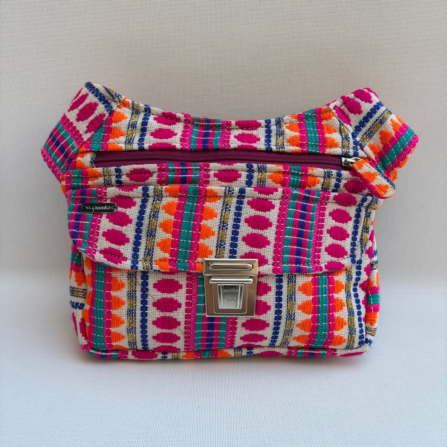 Riñonera "Special Boho Fuchsia & Orange" + Bolsillo trasero · Pieza Única Núm. 19341
