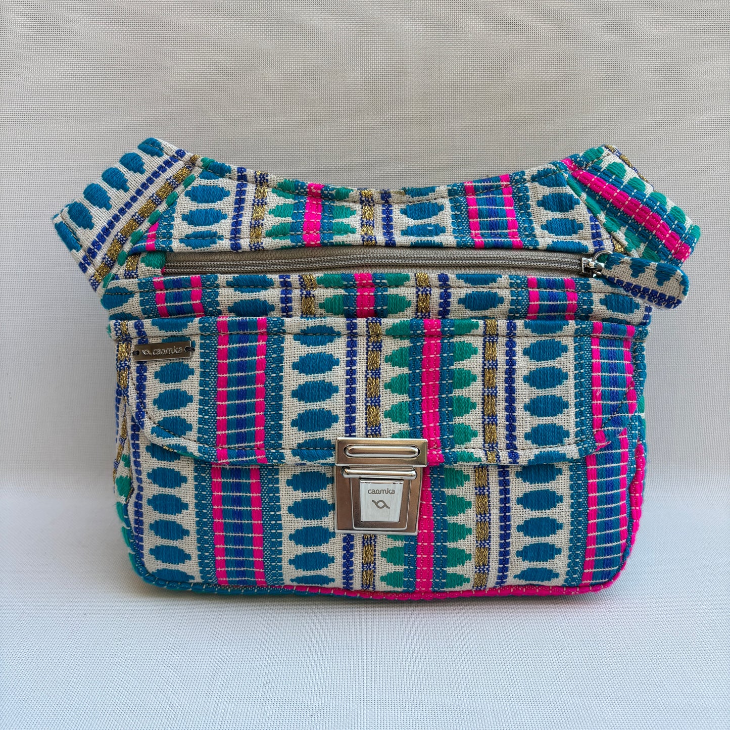 Riñonera "Special Boho Turquoise & Pink" + Bolsillo trasero · Pieza Única Núm. 19340