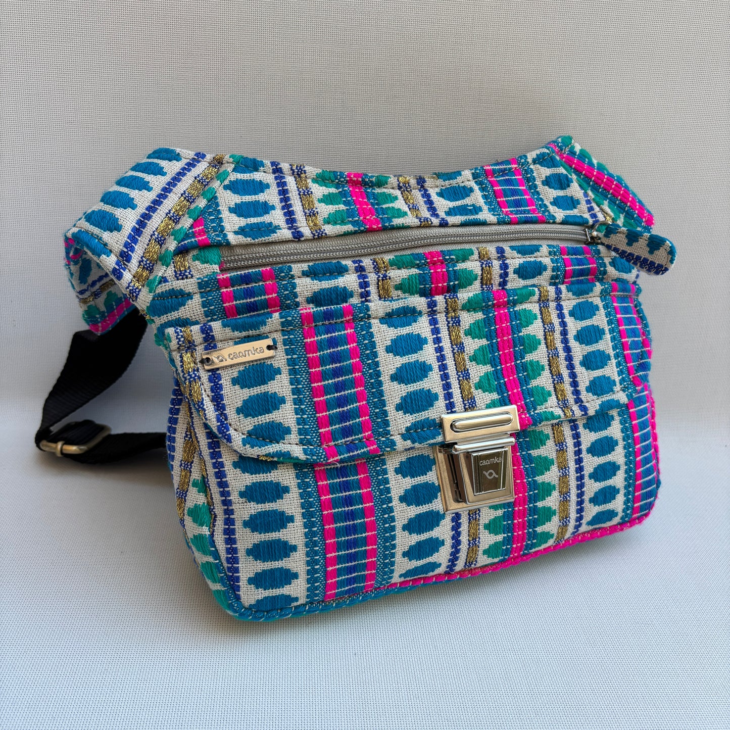 Riñonera "Special Boho Turquoise & Pink" + Bolsillo trasero · Pieza Única Núm. 19340