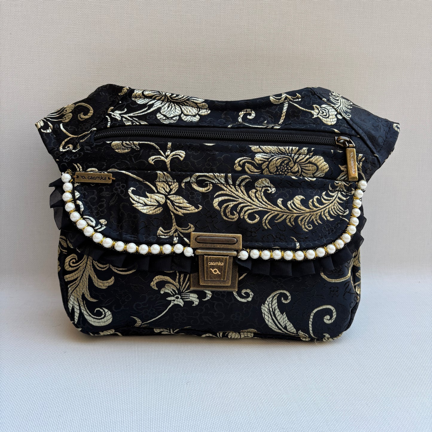Riñonera "Elegant Luxury India Golden" + Bolsillo trasero · Pieza Única Núm. 19176