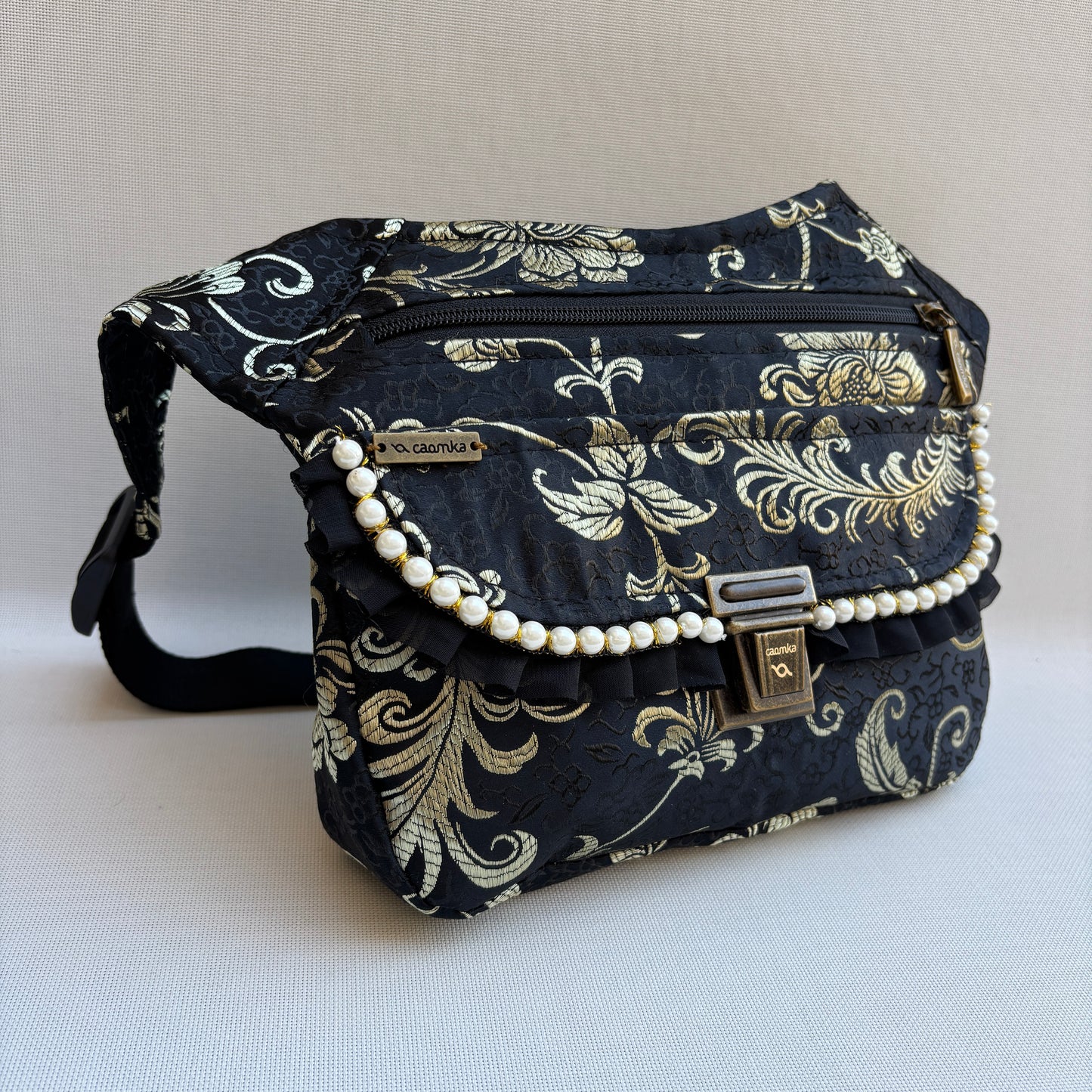 Riñonera "Elegant Luxury India Golden" + Bolsillo trasero · Pieza Única Núm. 19176