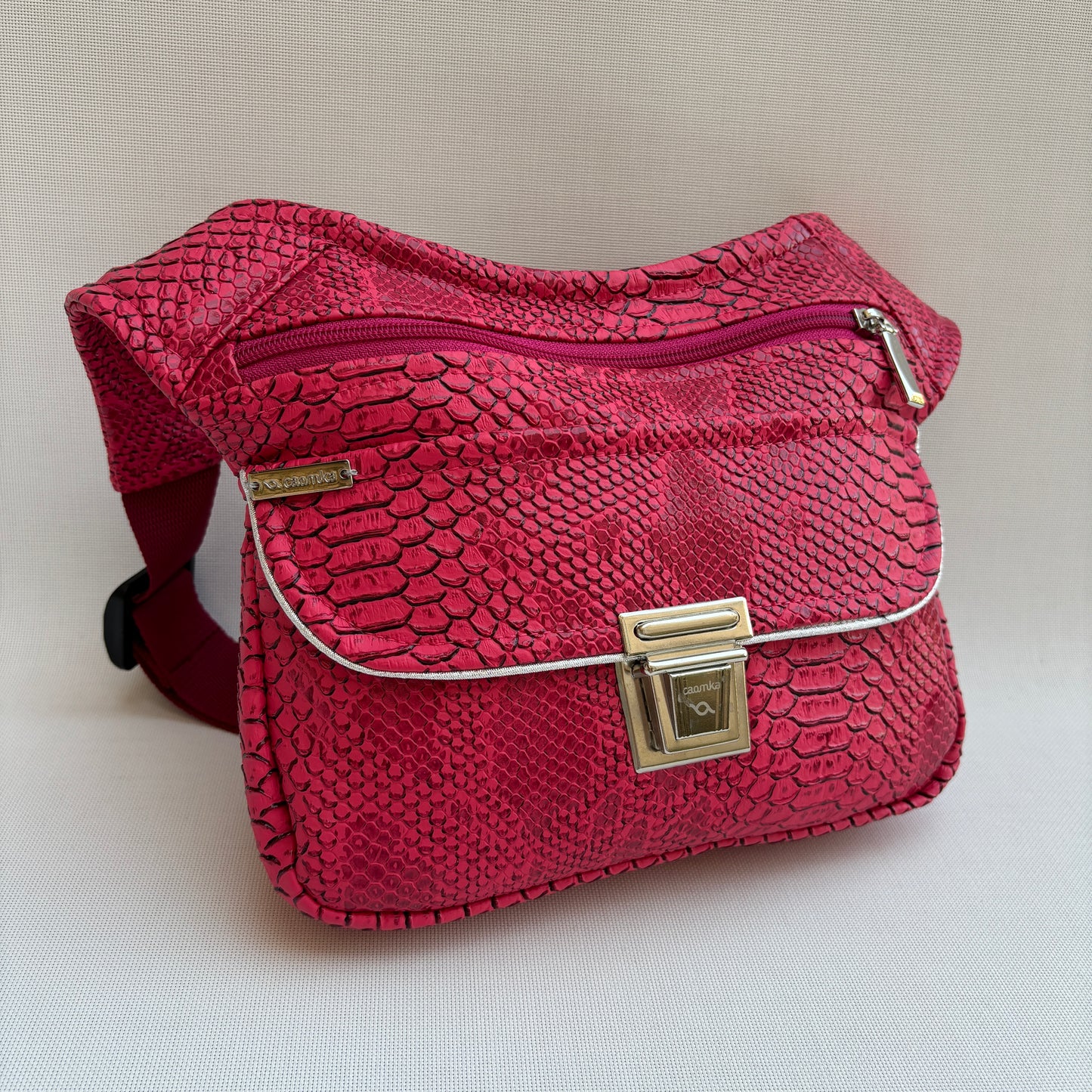 Spezielles Pink Fuchsia Top + Gesäßtasche Einzelstück Nr. 12613