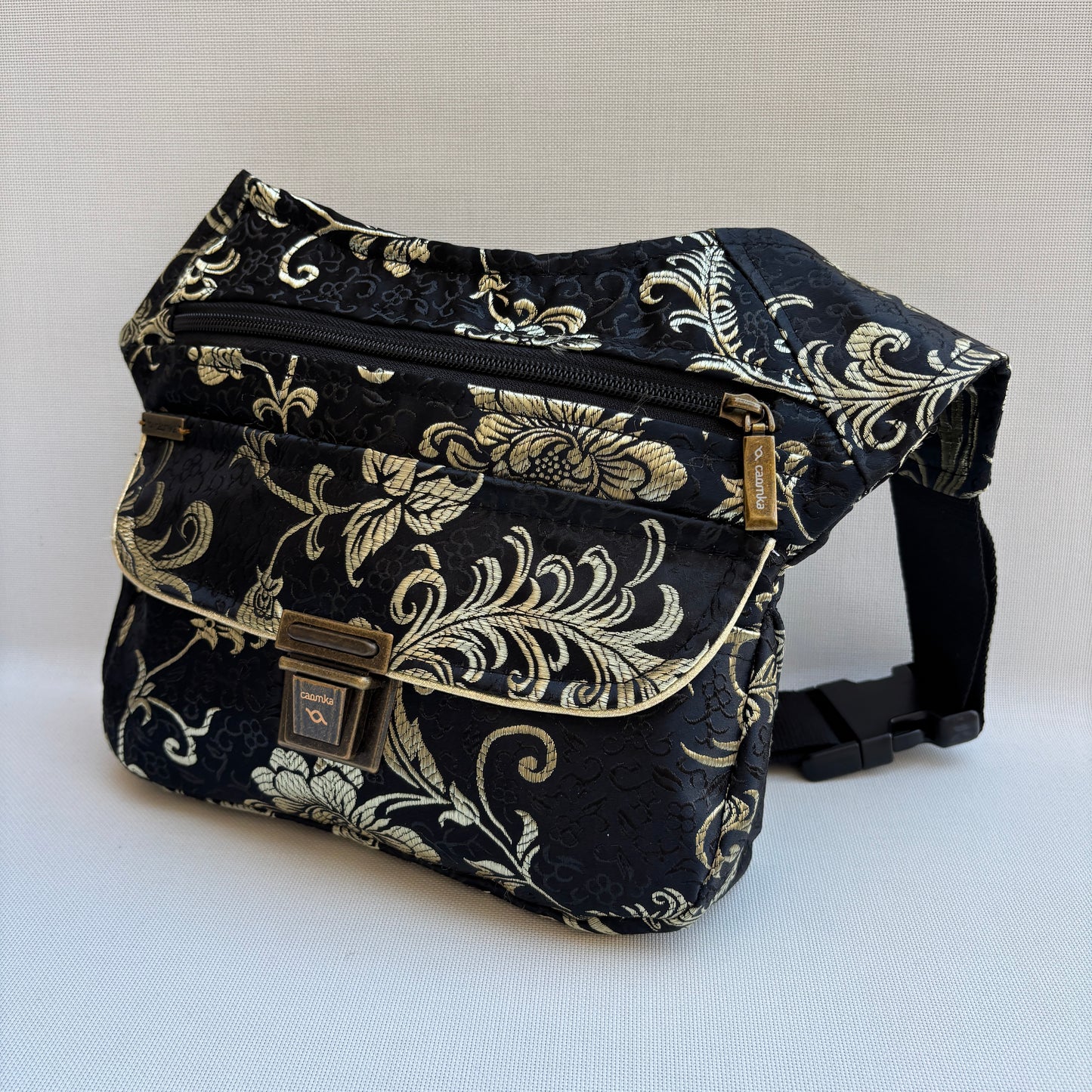 Riñonera "Elegant Luxury India Golden" + Bolsillo trasero · Pieza Única Núm. 19181