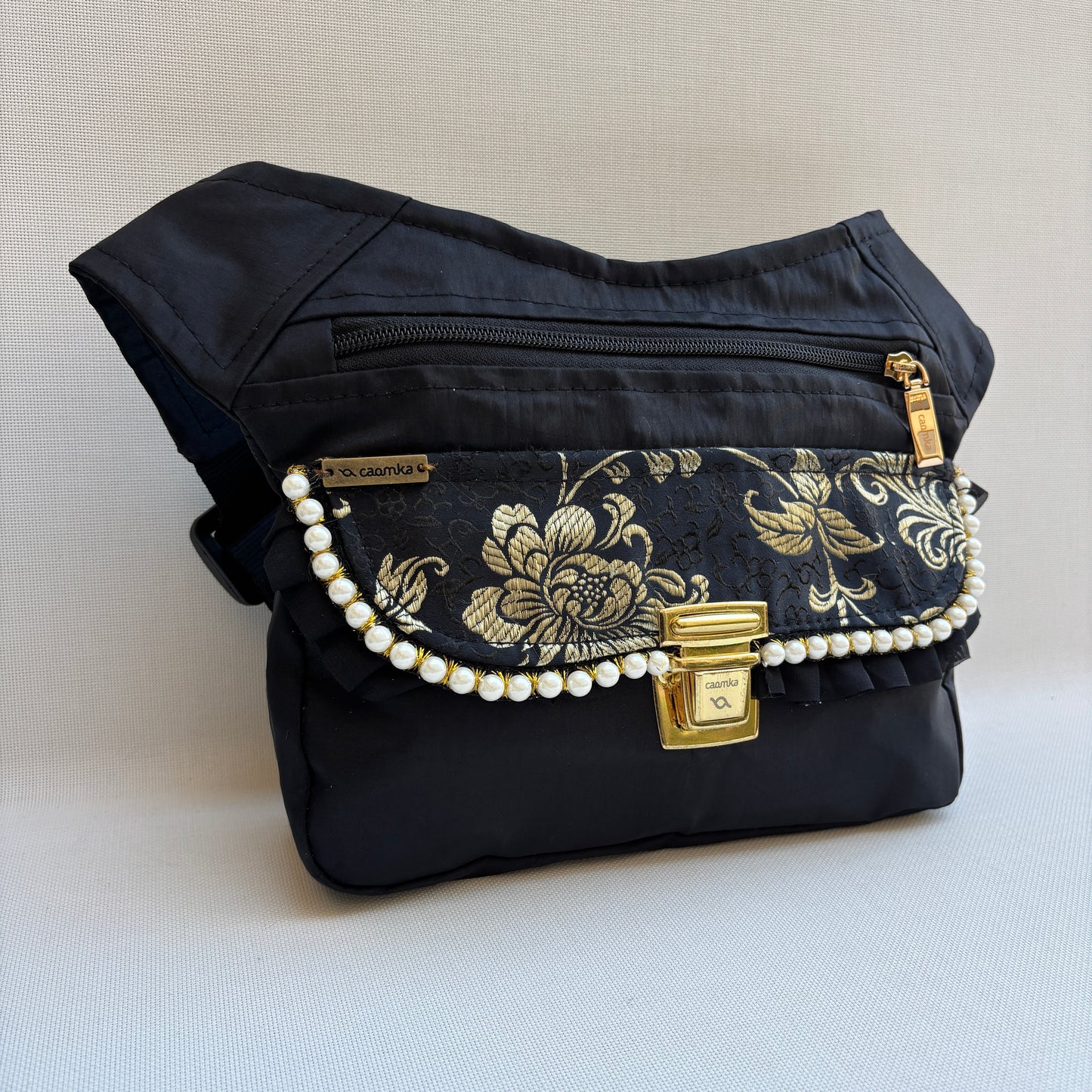 Riñonera "Elegant Luxury India Golden" + Bolsillo trasero · Pieza Única Núm. 19180