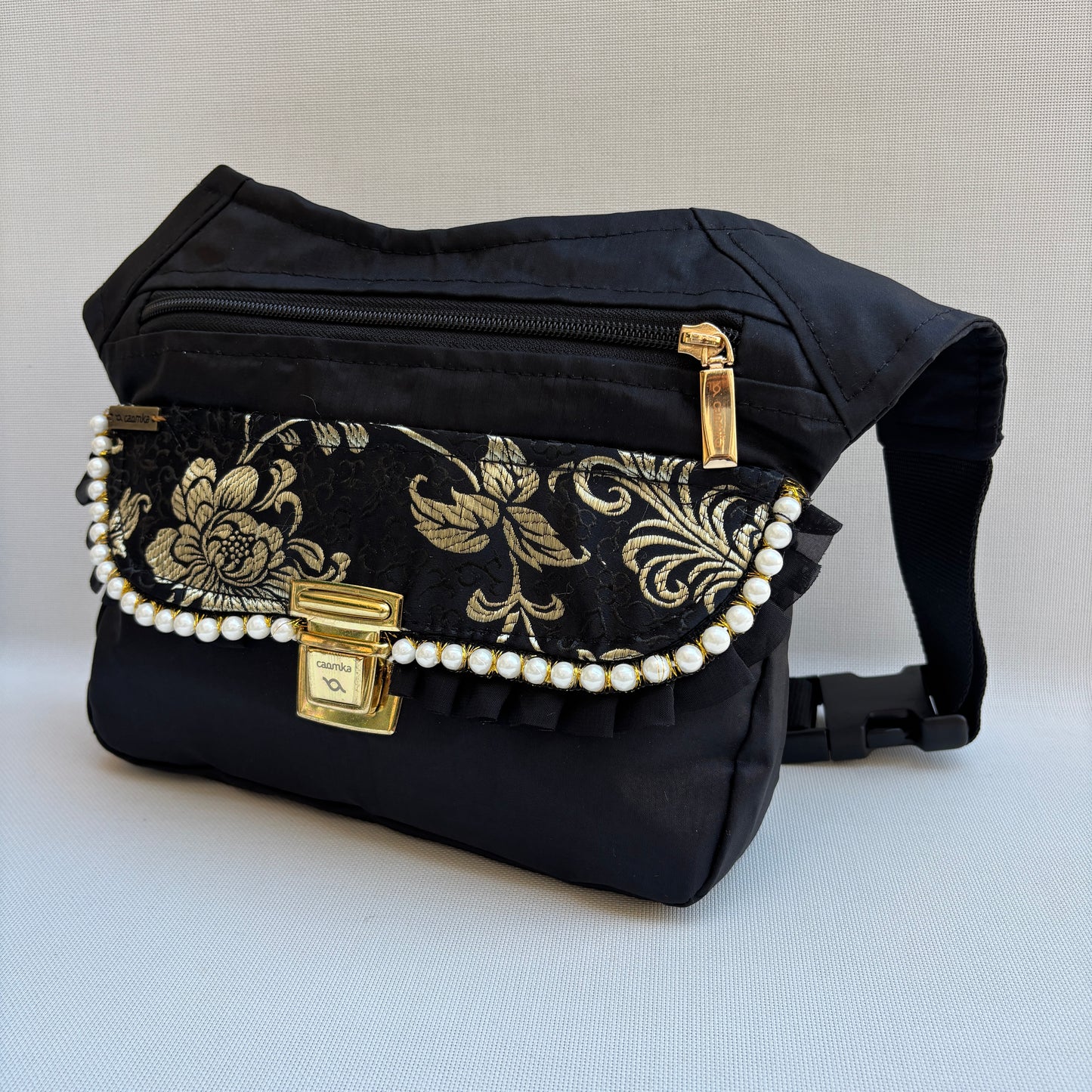 Riñonera "Elegant Luxury India Golden" + Bolsillo trasero · Pieza Única Núm. 19180