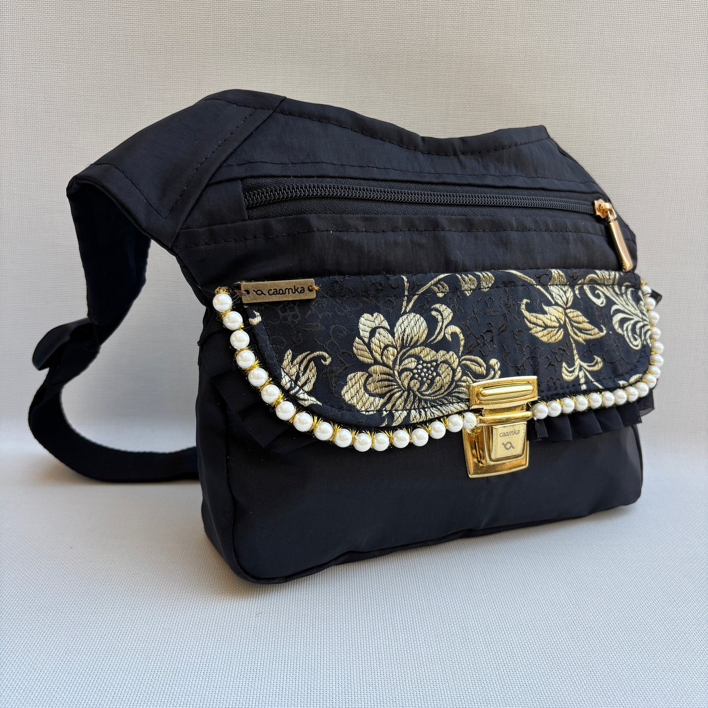 Riñonera "Elegant Luxury India Golden" + Bolsillo trasero · Pieza Única Núm. 19180