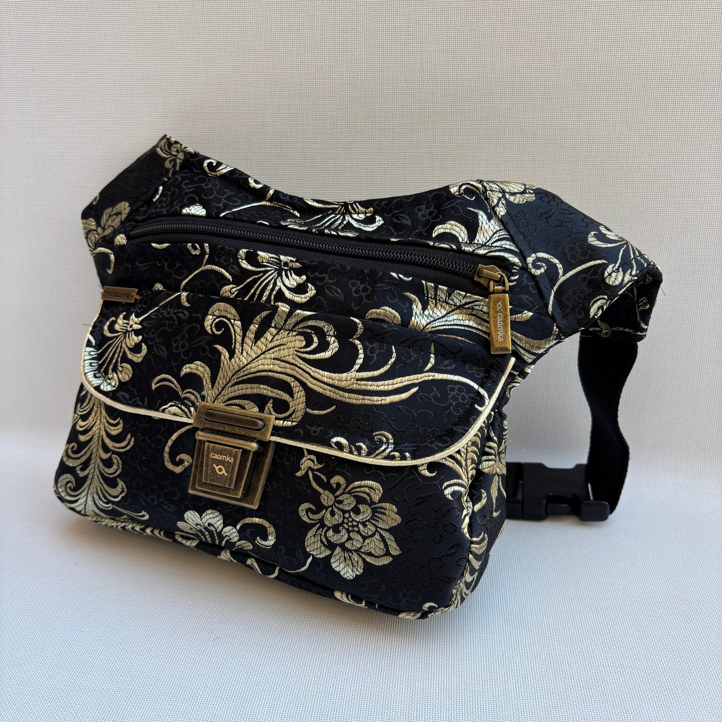 Riñonera "Elegant Luxury India Golden" + Bolsillo trasero · Pieza Única Núm. 19179