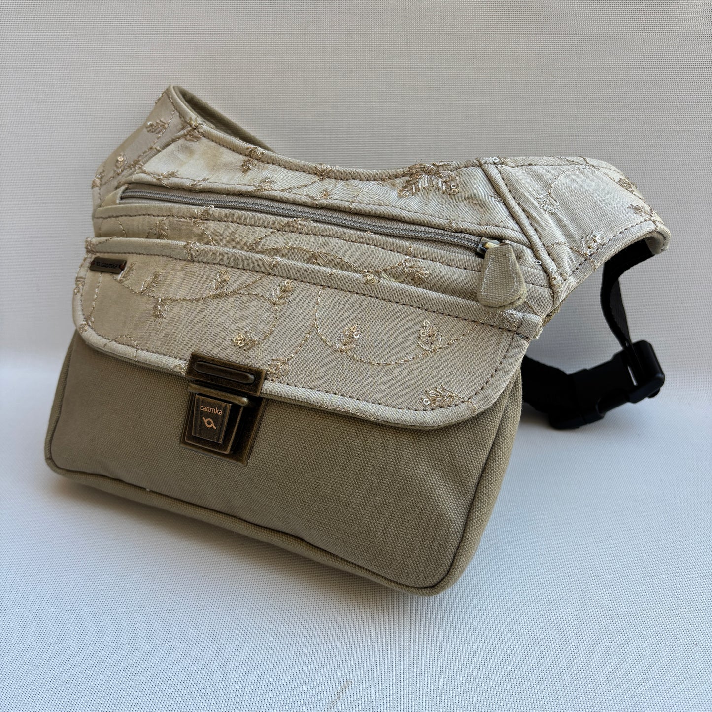 Riñonera "Special Beige & India" + Bolsillo trasero · Pieza Única Núm. 19316