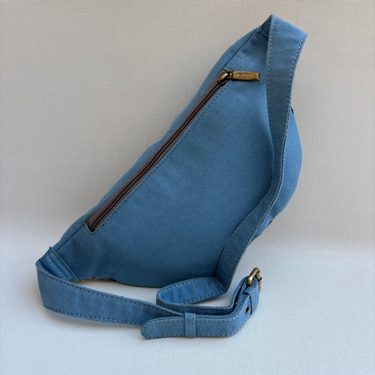 Riñonera - Bandolera Retrochic Mónica “Blue Romance” · Pieza Única Núm. 19154