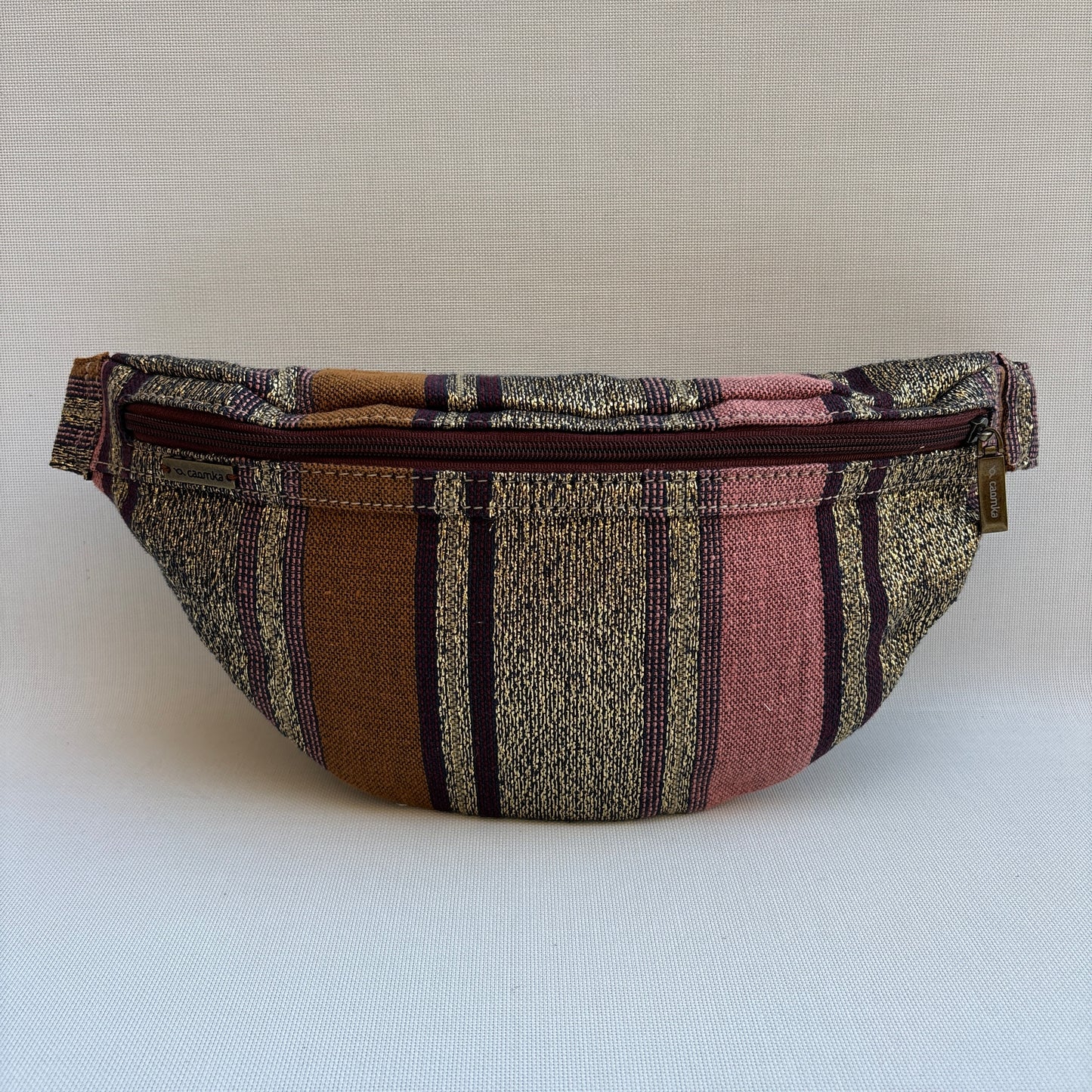 Riñonera - Bandolera Retrochic Mónica “Golden Stripes” · Pieza Única Núm. 19153