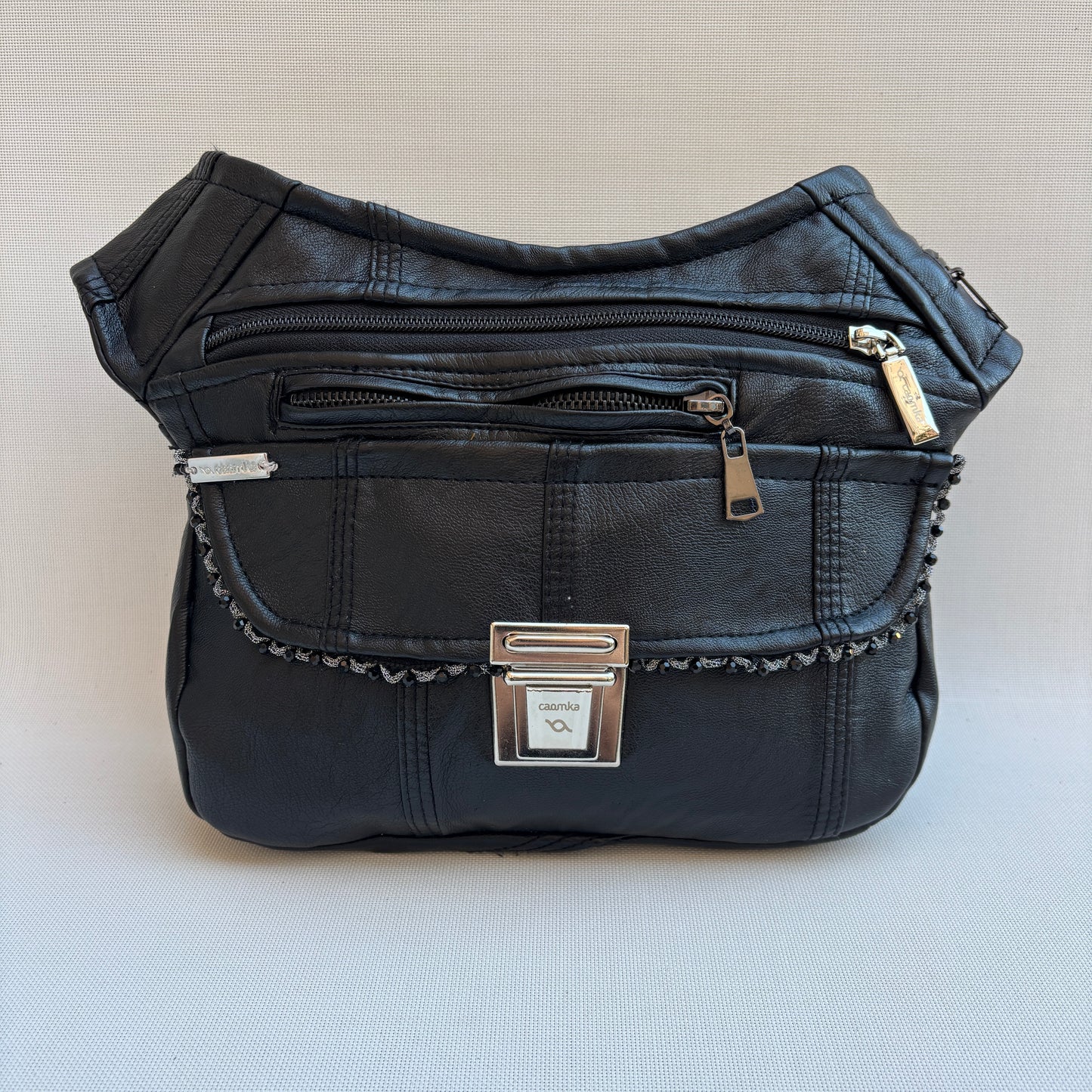 Riñonera "Recycled Black Top" + Bolsillo trasero · Polipiel  · Pieza Única Núm. 16937