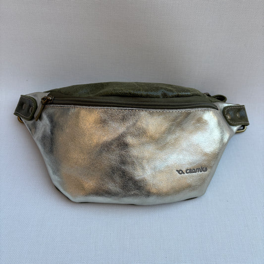 40% Dto. Riñonera "Elegant Retro Chic Golden Green" · Piel / Cuero · Pieza Exclusiva Núm. 16941