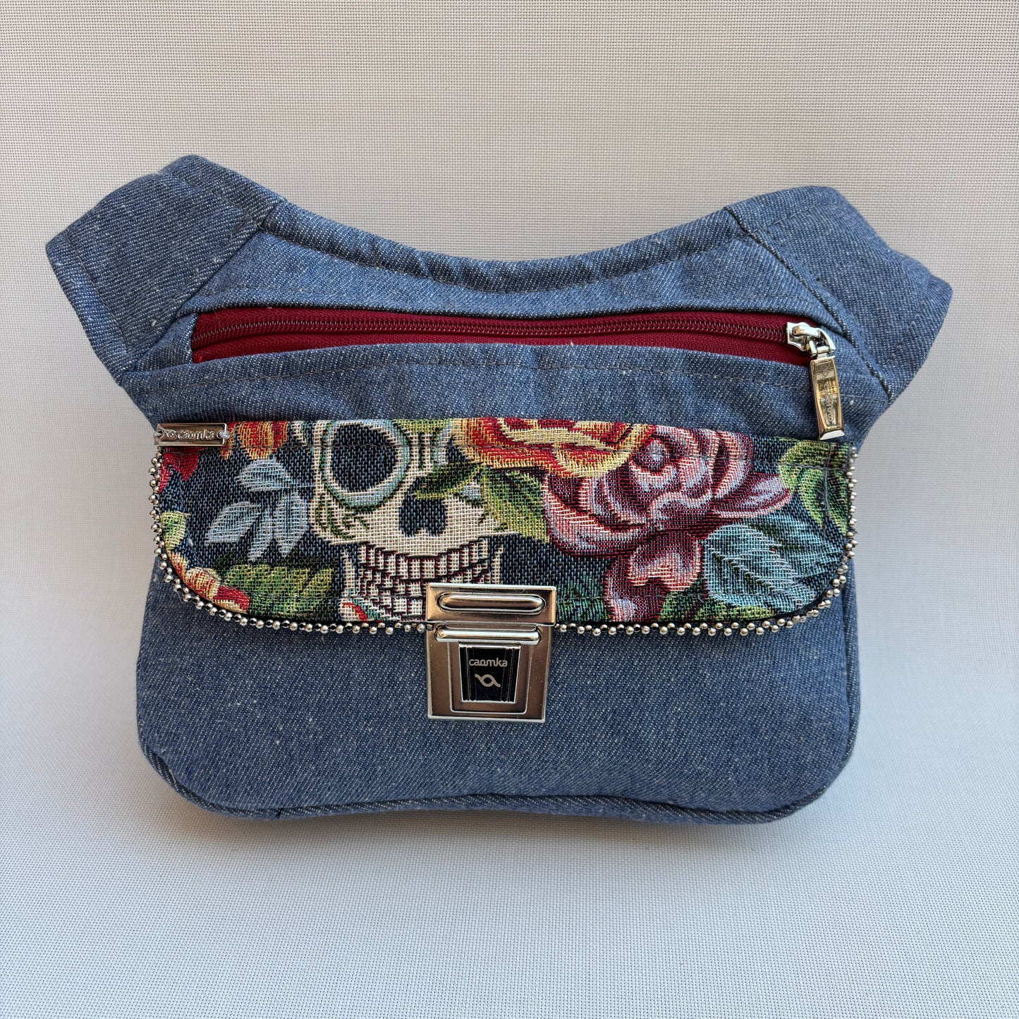 Riñonera "Special Jeans Skulls Top" + Bolsillo trasero · Pieza Única Núm. 16905