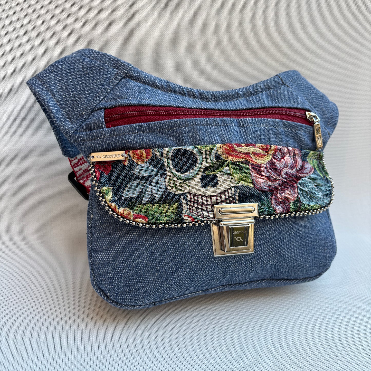 Riñonera "Special Jeans Skulls Top" + Bolsillo trasero · Pieza Única Núm. 16905