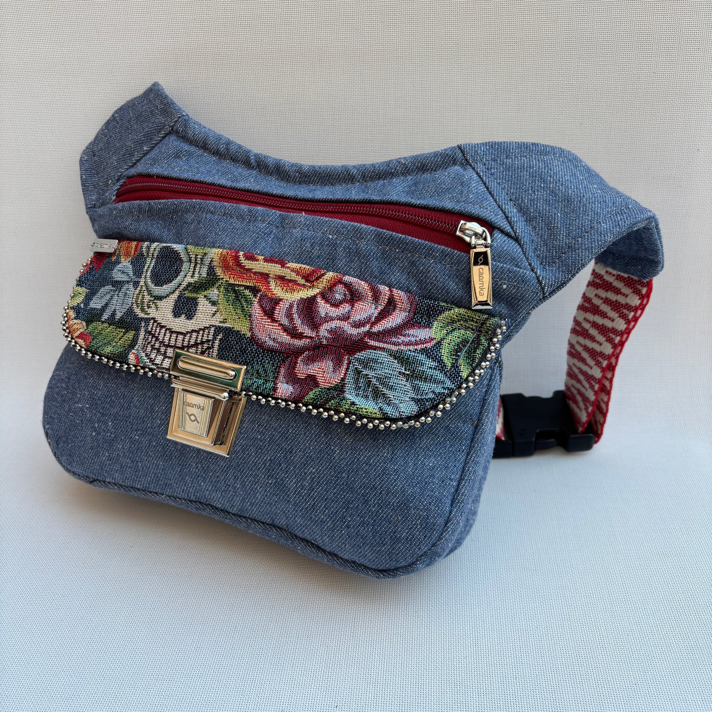 Riñonera "Special Jeans Skulls Top" + Bolsillo trasero · Pieza Única Núm. 16905