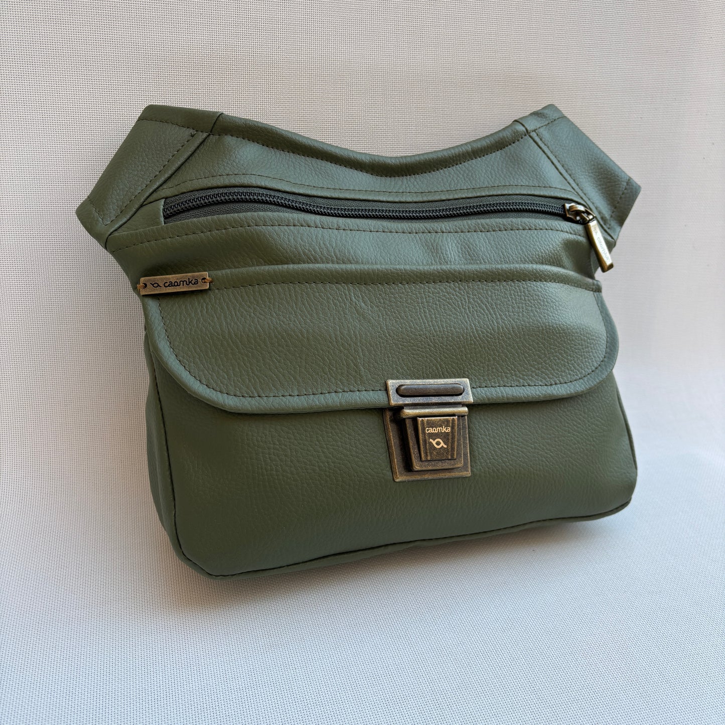Riñonera "Special Green" · Polipiel y Antelina · Pieza única Núm. 16904