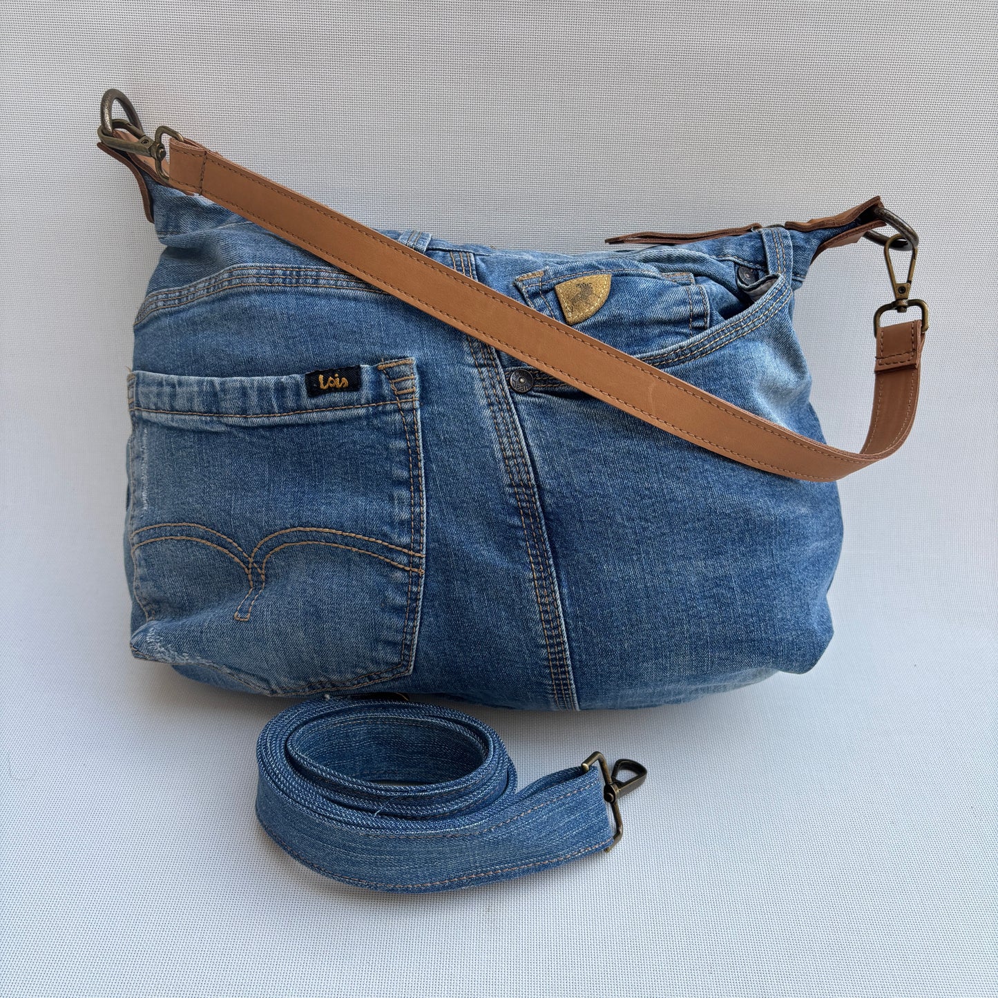 Bolso, bandolera vaquero · Multifunción · ♻️ Jeans Recycled ♻️ · Pieza Única Núm. 17748