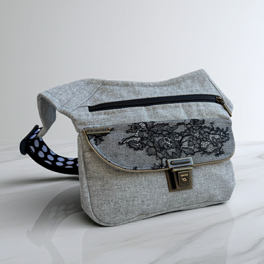 Riñonera “Elegant Gray Top” · Pieza Única Núm. 19078