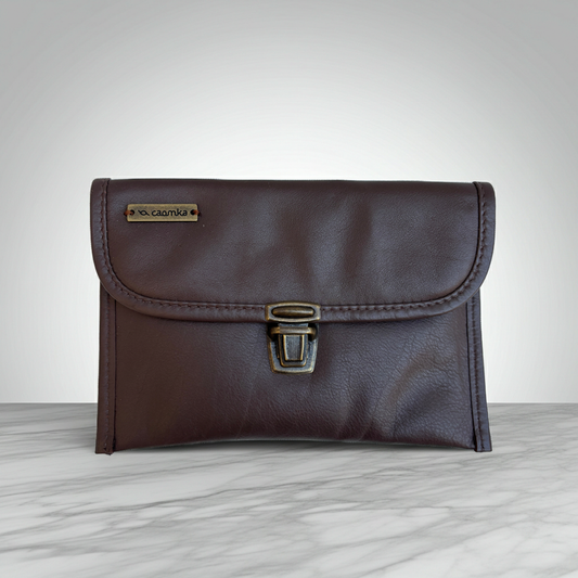 CAOMKA Flat Coin Purse Natural BioCuir® Leather Exclusive Piece No. 13177