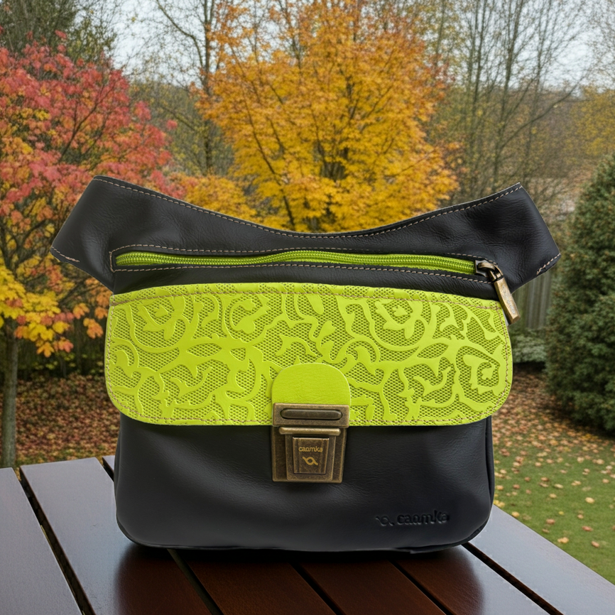 Riñonera "Special Black/Lime Spring" Negro/Lima · Piel · Pieza Exclusiva Núm. 18113