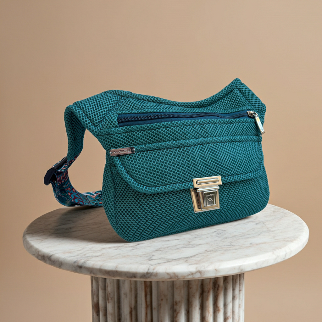 Riñonera "Soft Green 3D  Top" + Bolsillo trasero · Pieza Única Núm. 18734