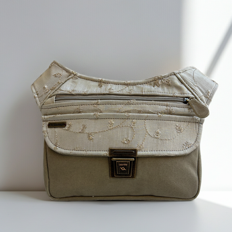 Riñonera "Special Beige & India" + Bolsillo trasero · Pieza Única Núm. 19316