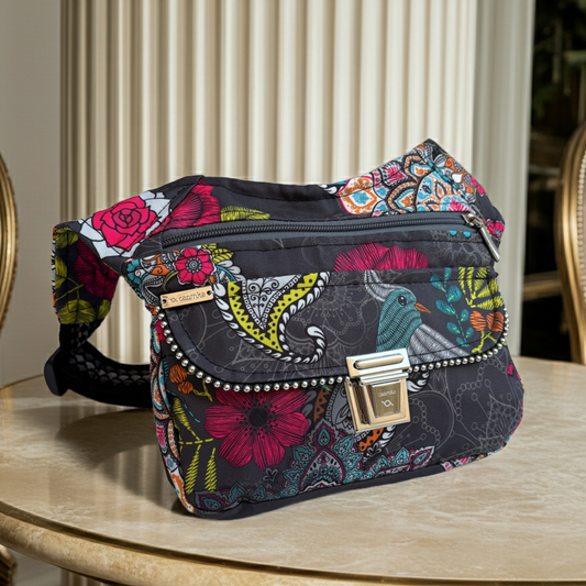 Riñonera "Special Birds & Mandalas Top" + Bolsillo trasero · Impermeable ·Pieza Única Núm. 18438