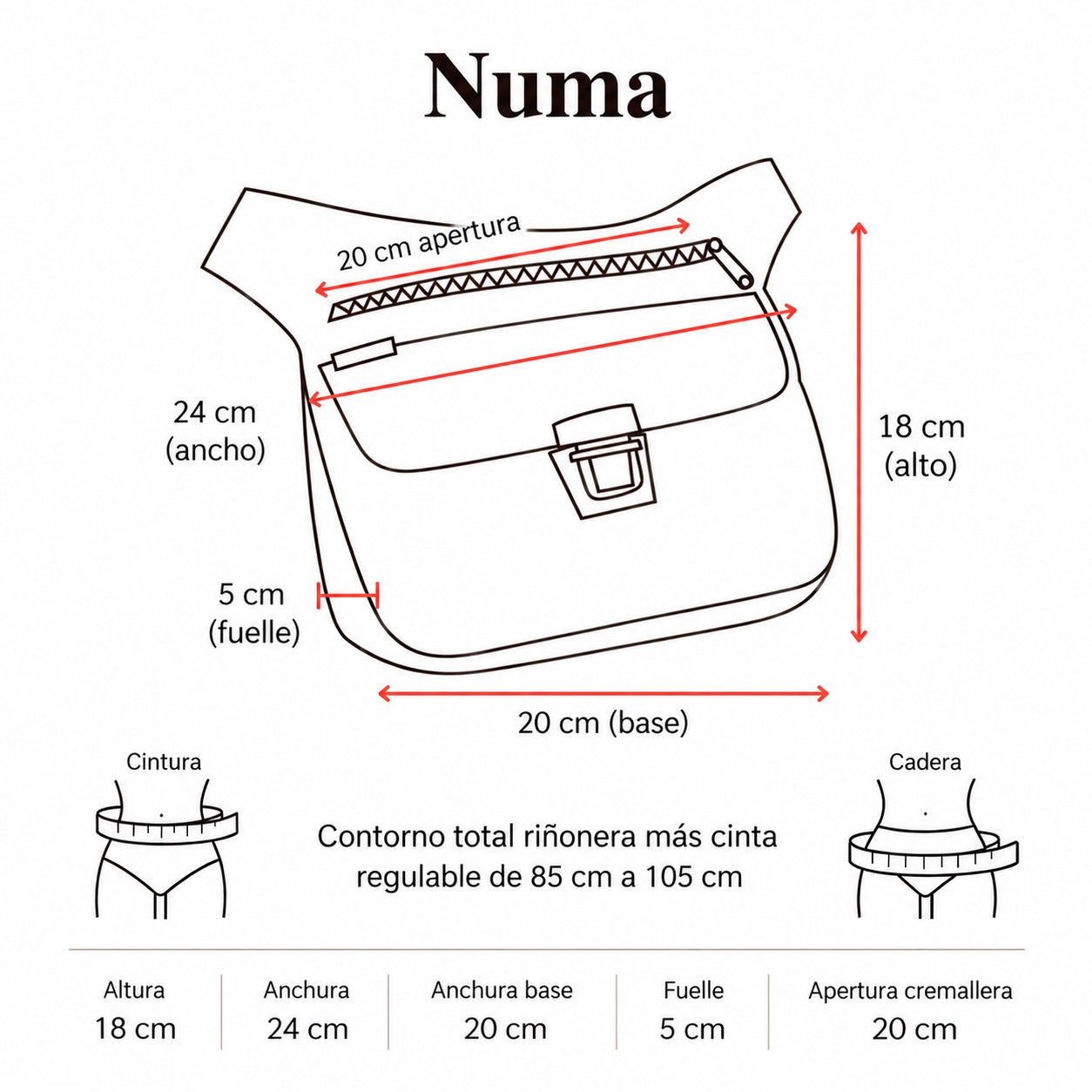 Riñonera Numa "Special Brown” + Bolsillo trasero · Piel · Pieza Exclusiva Núm. 19490