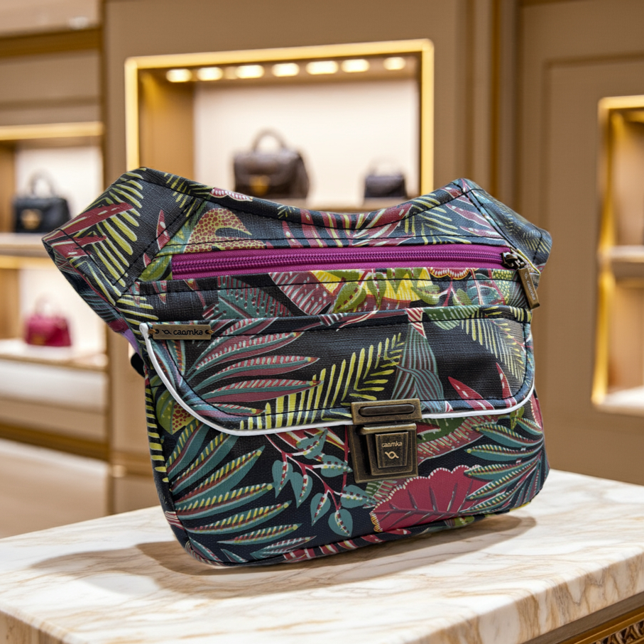 Riñonera "Special Tropical Top" + Bolsillo trasero · Tela resinada impermeable · Pieza Única Núm. 17835