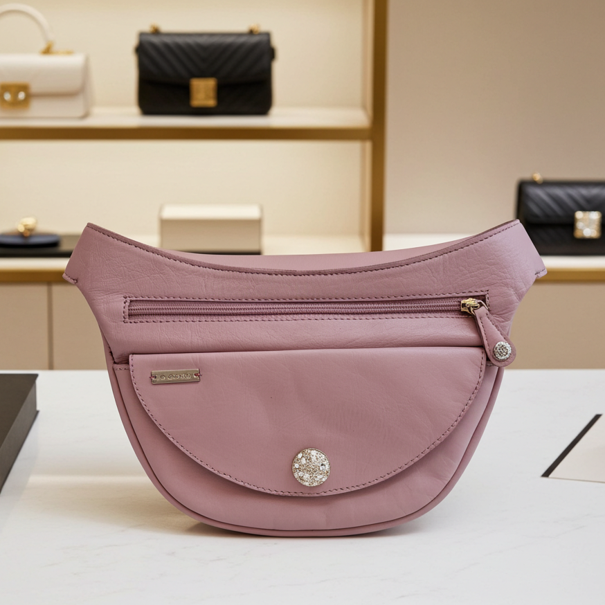 Riñonera Luna "Special Pink Luxury" Silver· Piel · Pieza Exclusiva Núm. 18455