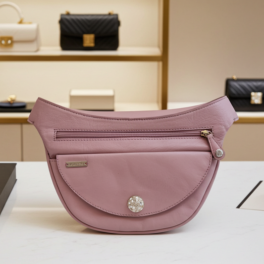 Riñonera Luna "Special Pink Luxury" Silver· Piel · Pieza Exclusiva Núm. 18455