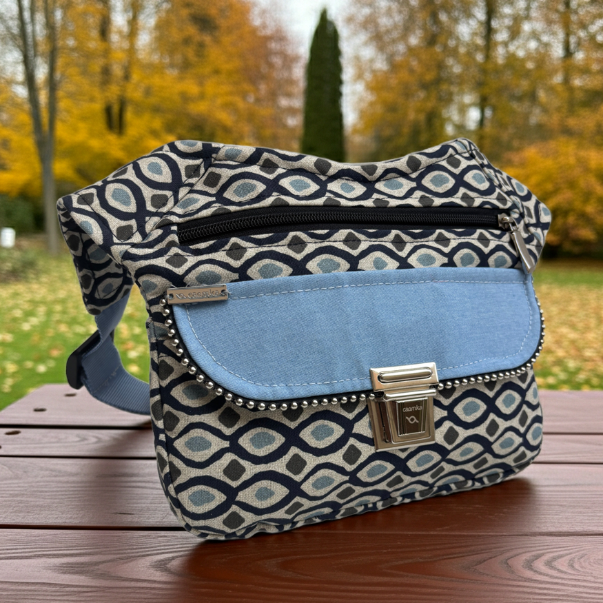Riñonera "Soft Geometry Blue" · Pieza Única Núm. 18117