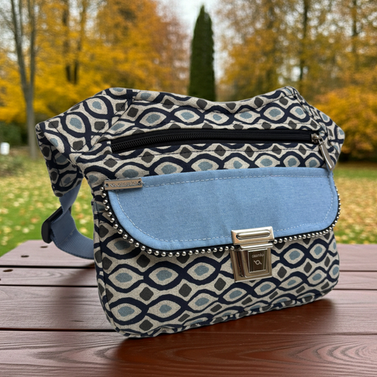 Riñonera "Soft Geometry Blue" · Pieza Única Núm. 18117