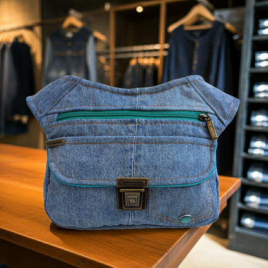 Riñonera "Special ♻️ Jeans Recycled ♻️ Top " + Bolsillo trasero con cremallera · Pieza Única Núm. 18490